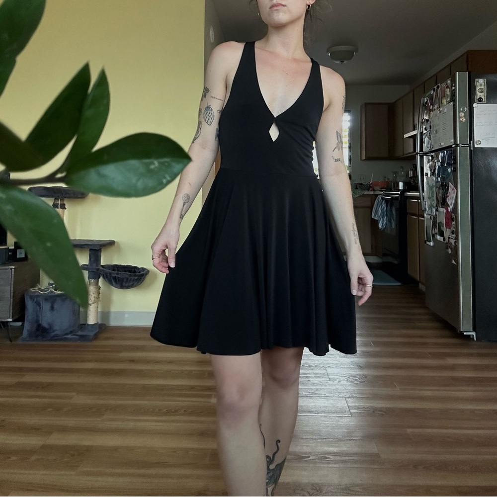 Urban Outfitters Silence + Noise Black Flowy Dress with Cutouts in Size Medium
